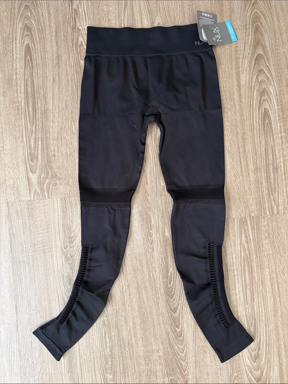 NUX Black preach Leggings with Mesh Detail